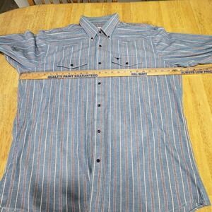 Longhorn by Niver Western Wear Long Sleeve‎ Button Down XL 18x35